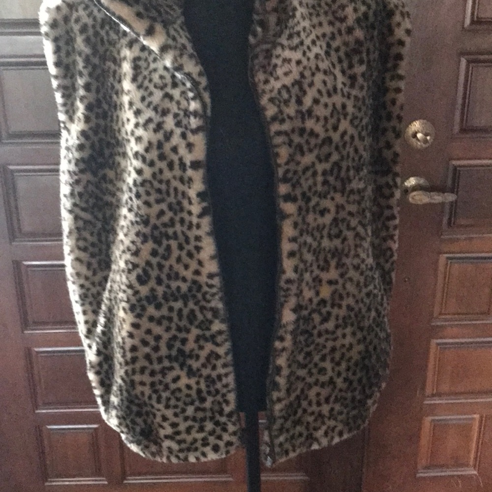 Bloomingdales Faux Fur Animal Print Vest!
